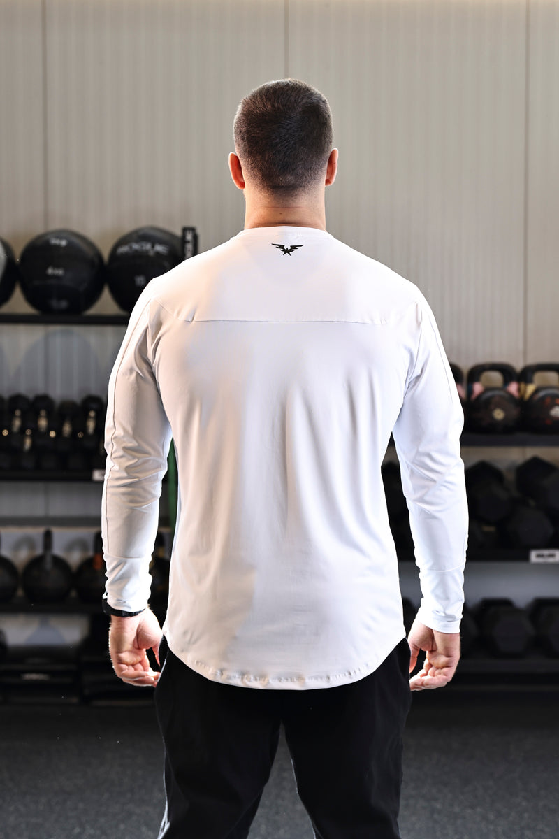 Long Sleeve Performance Tee - White