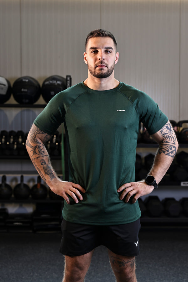 Raglan Sleeve Basic Tee - Green