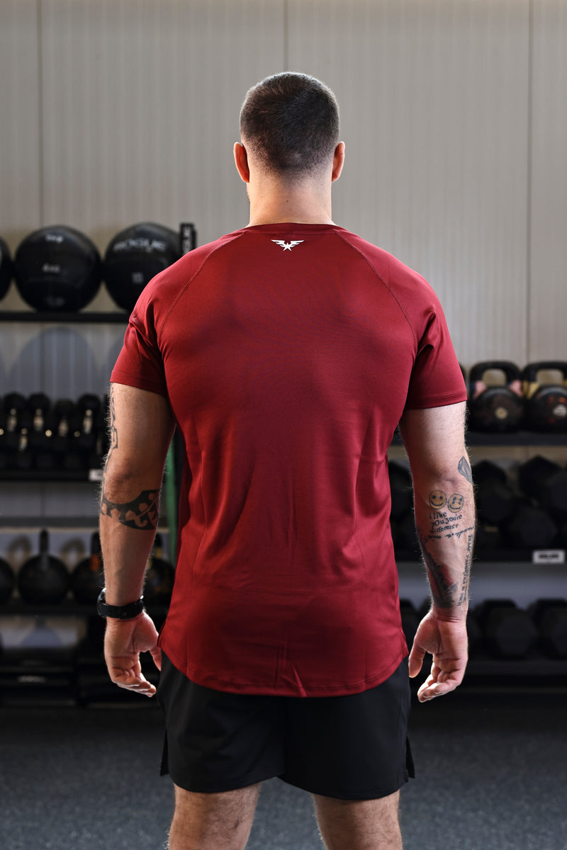 Raglan Sleeve Basic Tee - Red