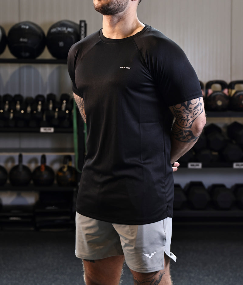 Raglan Sleeve Basic Tee - Black