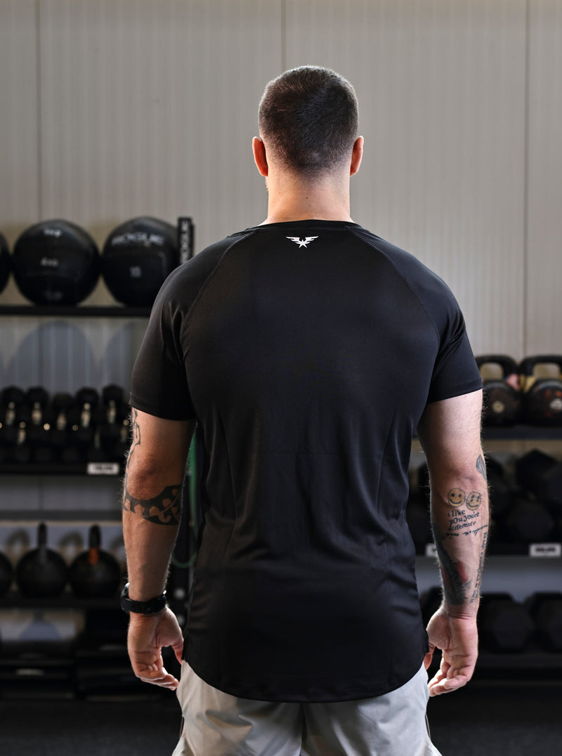 Raglan Sleeve Basic Tee - Black