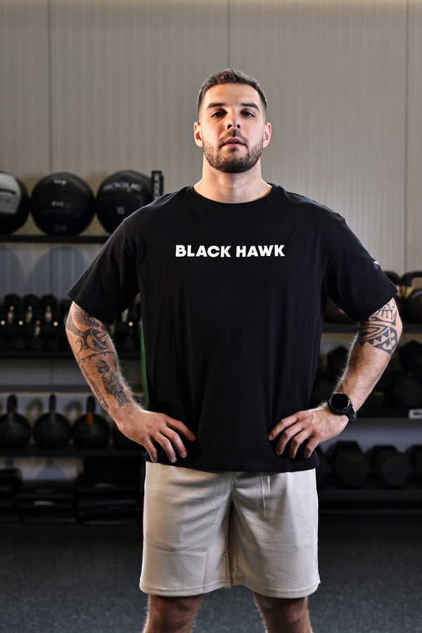 Oversized Drop Shoulder Tee - Black