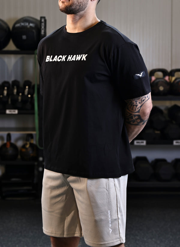 Oversized Drop Shoulder Tee - Black