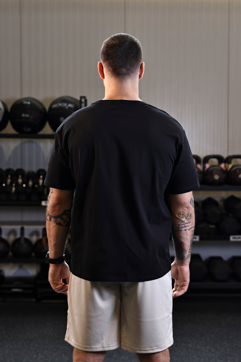 Oversized Drop Shoulder Tee - Black