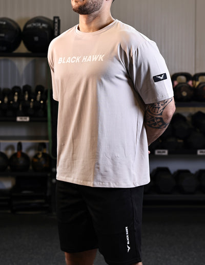 Oversized Drop Shoulder Tee - Beige