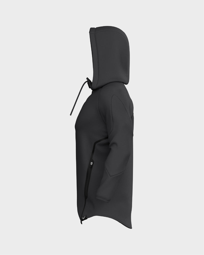 Raglan Sleeve Zip Up Hoodie  - Grey