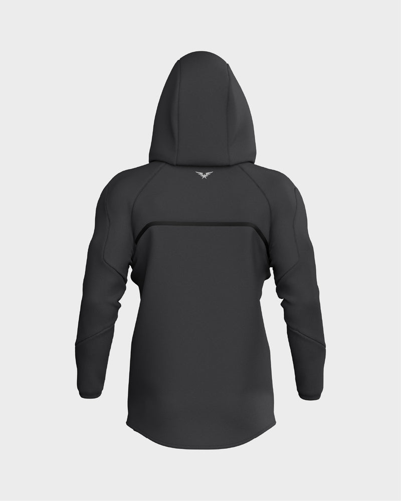 Raglan Sleeve Zip Up Hoodie  - Grey