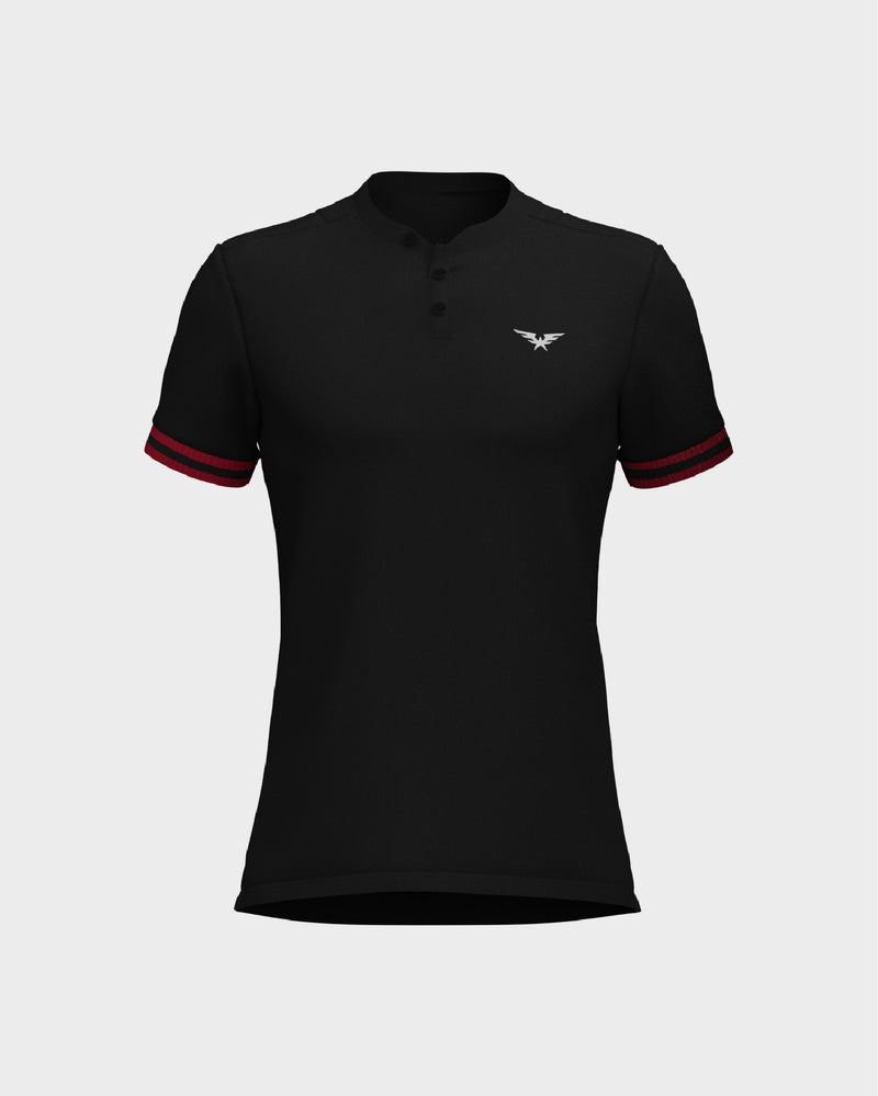 Short Sleeve Henley Tshirt - Black