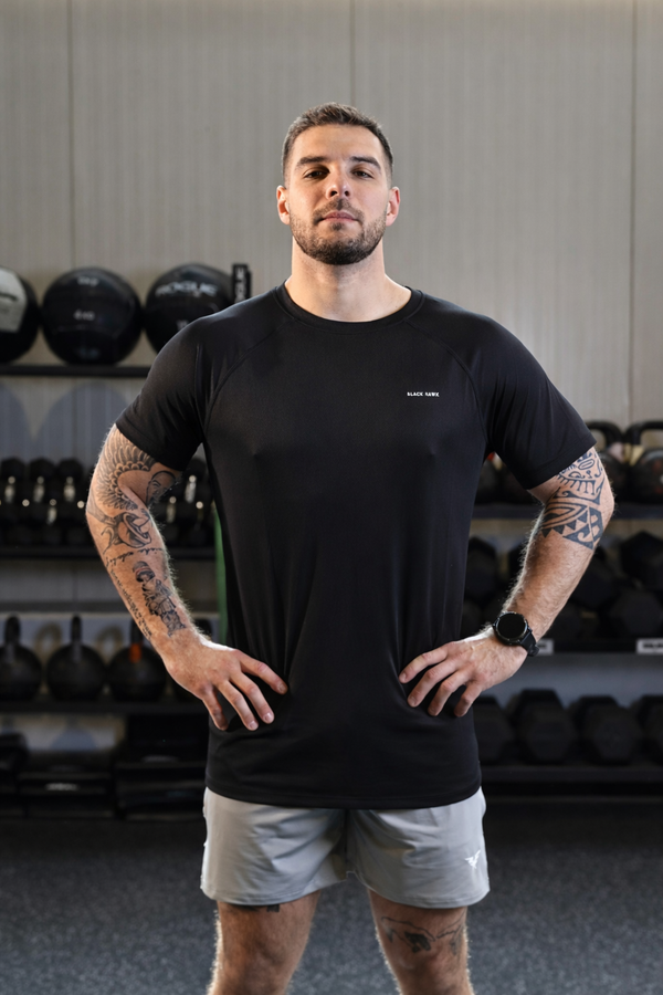 Raglan Sleeve Basic Tee - Black