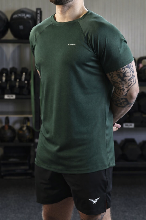 Raglan Sleeve Basic Tee - Green